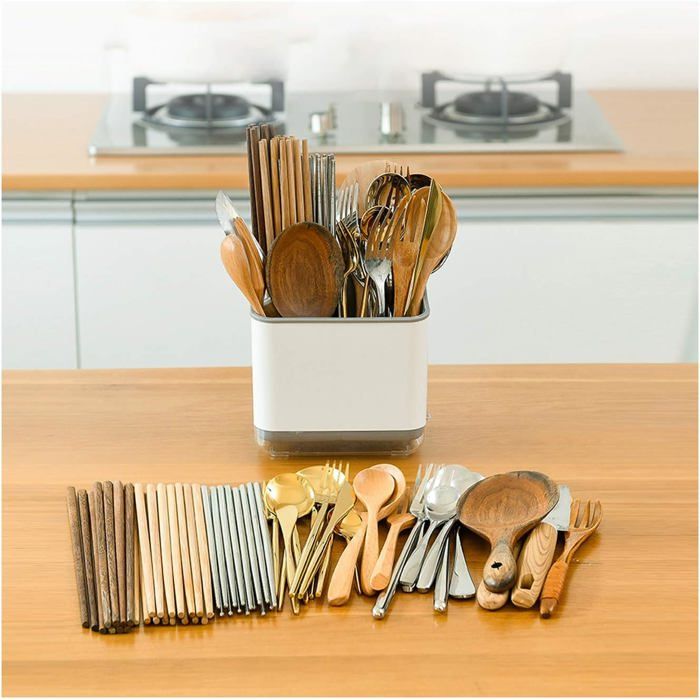 Organisateur évier Cuisine Égouttoir à Couverts Suspendu - Panier De Rangement Pour évier, Cuillères, Fourchettes Et Ustensiles De Cuisine Support Couverts Sans Perçage