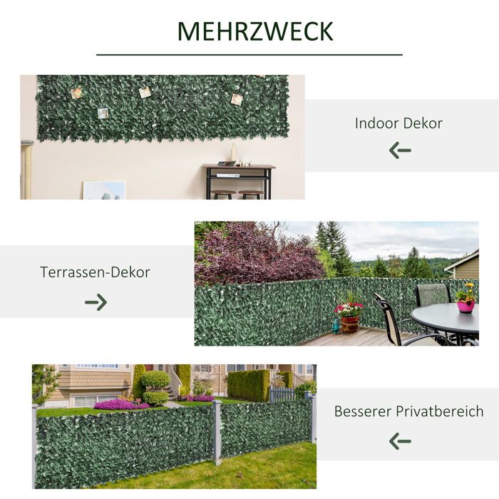 Haie brise-vue Haie artificielle pour jardin terrasse Décoration murale ...