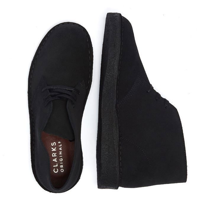 Bottines Desert Coal Noir Clarks Homme Tige en cuir souple
