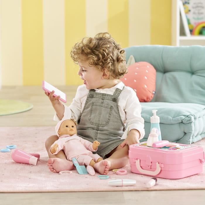 Valise pour poupée, avec biberon et brosse - EGMONT TOYS - Perlin Paon Paon