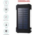 30000mAh double port USB étanche banque d'énergie solaire, chargeur de batterie externe-0