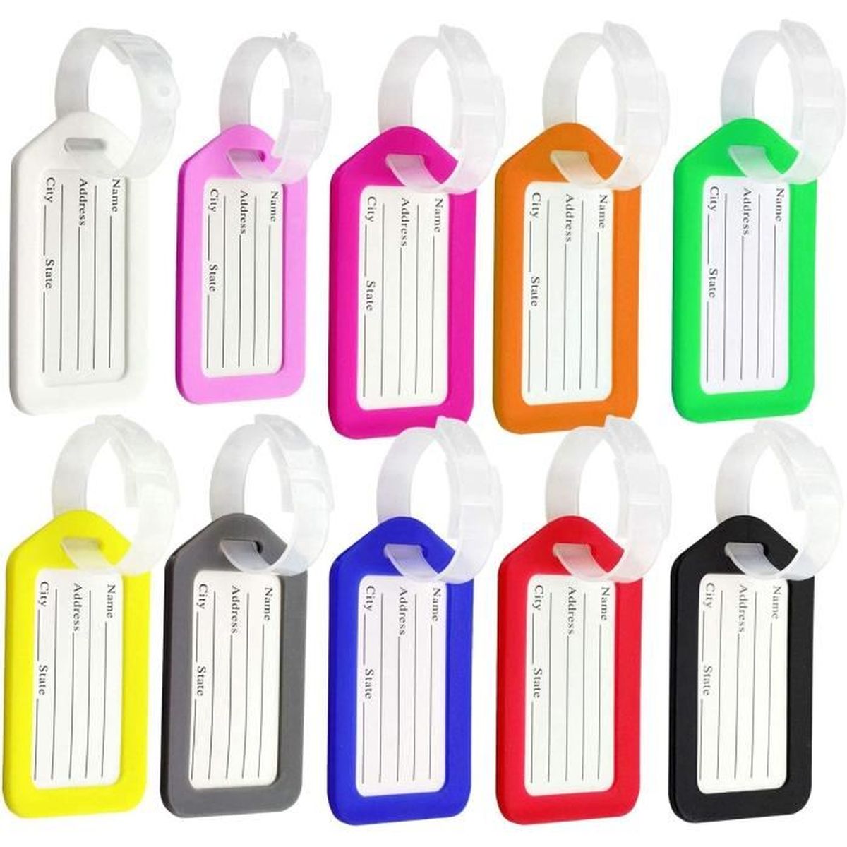 Étiquettes à Bagage Xinzistar - Lot De 5 En Cuir PU Avec Rabat Confidentialité