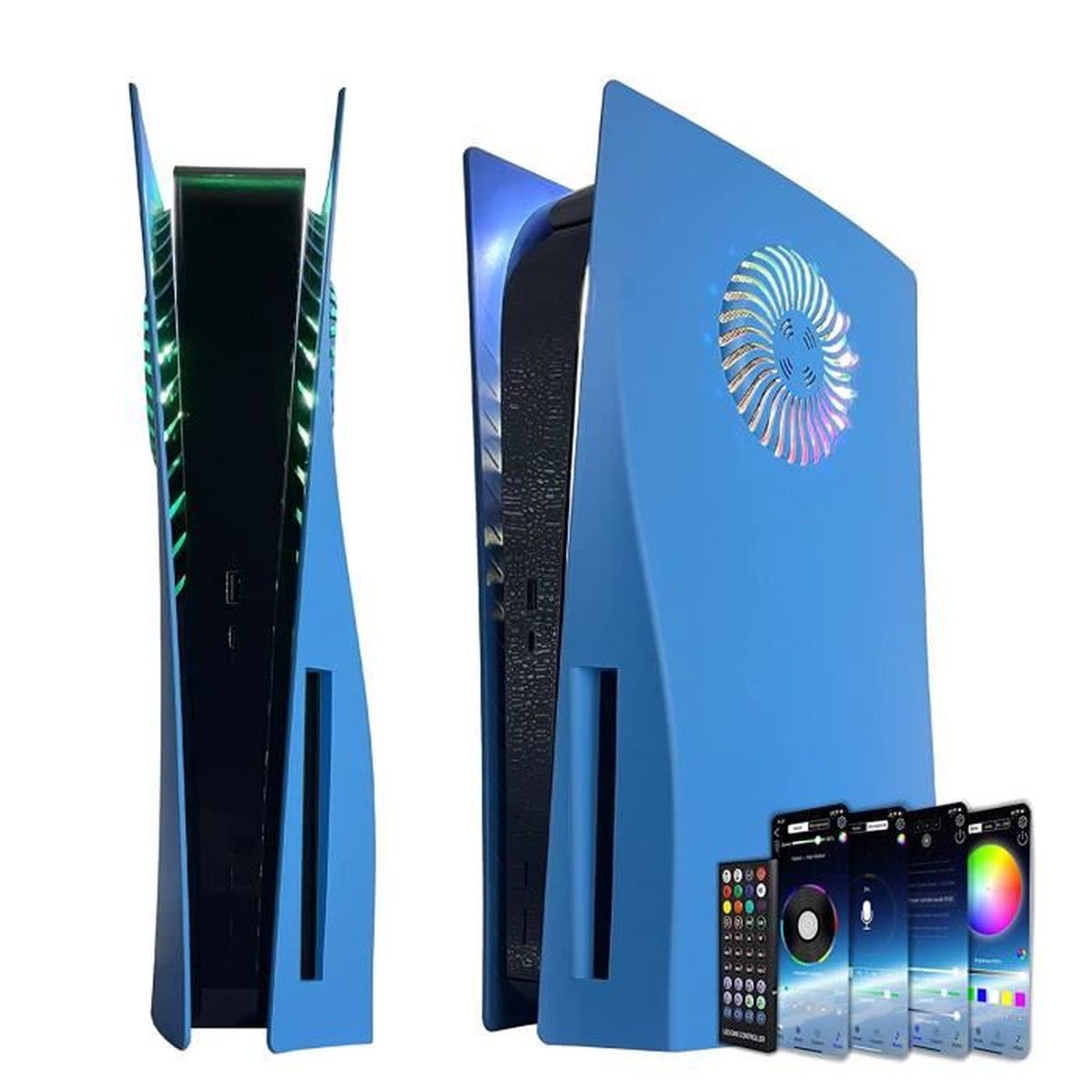 Façades PS5 avec bande lumineuse RGB DOBEWINGDELOU Plaque frontale