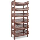 Étagère Paniers 6 niveaux ARTECSIS 120x50x40cm (HxlxP) Charge max. 10Kg/casier - Etagère rangement modulable – Brun