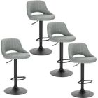 EUGAD Tabouret de Bar Chaise de Bar Lot de 4,Tabouret de Cuisine avec Similicuir Assise et métal Pieds,Gris