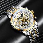 SHARPHY Montres Homme marque de luxe lumineux chronomètre quartz étanche bracelet acier inoxydable 2021 top qualité argenté