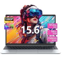 PC portable 15.6",Intel Celeron N5095(4C/4T,Jusqu'à 2,9 GHz),16Go RAM DDR4 512Go SSD,Windows 11PRO,Rotation 170°,Ordinateur