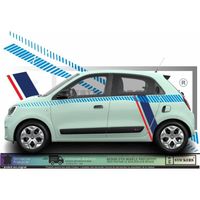 Renault Twingo 3 Kit bandes édition spéciale France - BLEU TURQUOISE - Kit Complet  - Tuning Sticker Autocollant Graphic Decals