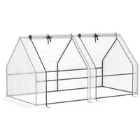 Mini serre de jardin - OUTSUNNY - Serre à tomates - Acier PE haute densité - 2 fenêtres avec zip enroulables