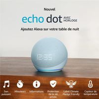 Nouvel Echo Dot (5e génération, modèle 2022) avec horloge | Enceinte connectée avec horloge et Alexa 
