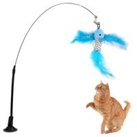 GOOD-JIA Jouets pour chat Baguette de plume de chat interactive avec ventouse pour chats poisson volant bleu