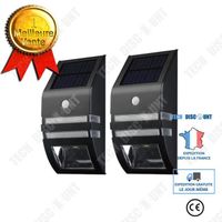 TD® [Lampe Solaire Murale LED]2 Pack Eclairage Solaires d'Exterieur Detecteurs de Mouvement Automatique Alimente par l'Energie Sola