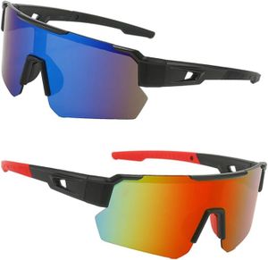 LUNETTES DE SOLEIL lunettes de vélo pour homme et femme, 2 PCS Lunettes de Soleil de Sport Polarisées, Lunettes de Cyclisme Homme UV400 pour
