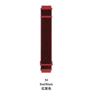 BRACELET MONTRE CONNEC. 05-rougenoir 20mm-Bracelet de Montre en Nylon pour