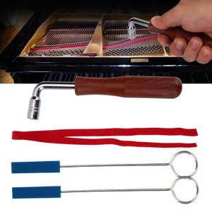 Joyeee Kit Outil Accordage de Piano 6 Pièces Outil de réglage de Piano Kit daccordage Marteau Bande de Tempérament Muet et dAccordeur Sourdine doutils de Maintenance et daccordage 