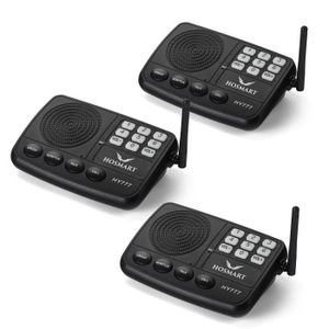 INTERPHONE - VISIOPHONE Interphone sans fil -HOSMART- 7 Canaux - Appel de groupe - Surveillance audio - Pour domicile et lieu de travail (pack de 3)