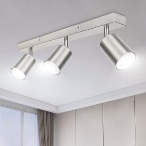 Plafonnier Led Orientables 3 Spots - Luminaire Plafonnier Salon E14 -  Éclairage De Plafond Noir Luminaires Intérieur Appliqu[u327] - Cdiscount  Maison