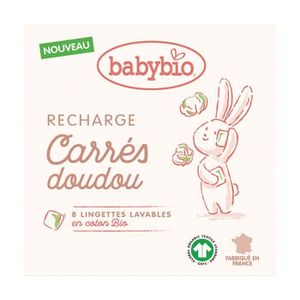 LINGETTES BÉBÉ Babybio - Recharge 8 lingettes - Bio -60g - Dès la naissance