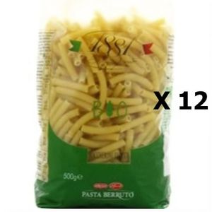 PENNE TORTI & AUTRES Lot 12x Pâtes italiennes Maccaroni BIO - 1881 Pasta Berruto - paquet 500g