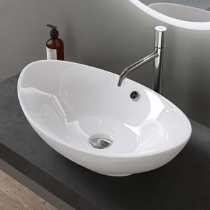LAVABO - VASQUE Lavabo vasque à poser blanc 59cm lave main Sogood 