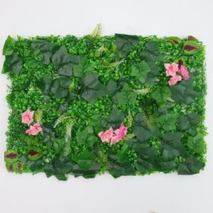 FLEUR ARTIFICIELLE Mur végétal-002 - Panneaux De Haie En Buis De Plantes Artificielles 60x40cm, Panneaux De Mur D'arrière-plan D