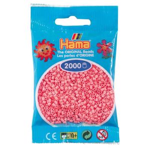 JEU DE PERLE Á REPASSER Perles mini rose - HAMA - 2000 perles Ø2,5mm - pou