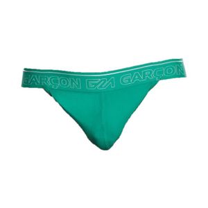 STRING - TANGA Garçon - Sous-vêtement Hommes - Strings Homme - Courtside Green Thong - Vert - 1 x