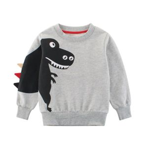 BaZhaHei Sweat-Shirt Garçon Enfant Hiver Chaud Épais Bébé Sweat Imprimé Dinosaure Col Rond Tops Sweatshirt Pullover Vêtement pour 1-6 Ans 
