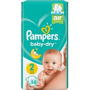 COUCHE Lot de 5 couches PAMPERS Baby-Dry taille 2 (4-8 kg
