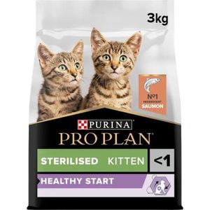 CROQUETTES PRO PLAN Sterilised Kitten 3-12 mois HEALTHY START Saumon 3kg - Croquettes complètes pour chatons stérilisés