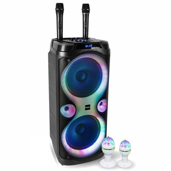 Enceinte Karaoké PARTYBTKML BIGBEN Avec 2 Micros Sans Fil - Bluetooth 5.0, Effets Lumineux, 30W, Fonction TWS