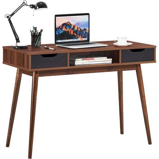 Bureau D'Ordinateur à Roulettes Avec Plateau Pour Clavier Et Plateau 75 X 50 X 75 Cm Noir