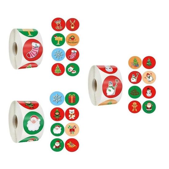 HOWAF Etiquette Cadeau Noel, 216 Pièces Etiquettes Autocollantes Noel Auto-adhésif Etiquette Noel Stickers Etiquette Cadeaux Noel Autocollante Pour Identifier Et Décoration De Cadeau Noël