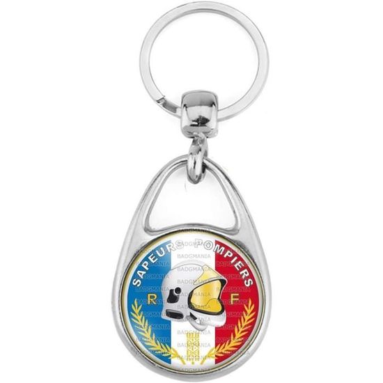 Badgmania Porte-Clés Métal 2 Faces Drapeau France Libre Croix De Lorraine - 33mm