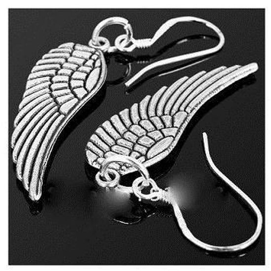 Boucles D'oreilles Ange/diable Argent 925 - Créoles Ange Gardien, Bijou Cadeau Pour Femme, Mère, Fille