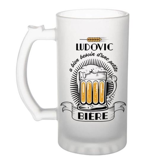 Chope De Bière Personnalisée "45 Ans Toujours Soif" - Verre Givré 470ml - Cadeau Anniversaire, Noël, Humour