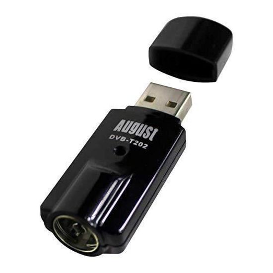 Récepteur TNT USB August DVB-T202 - Décodeur Avec Antenne Et Enregistreur - Compatible Windows 11/10/8/7 - Pour PC