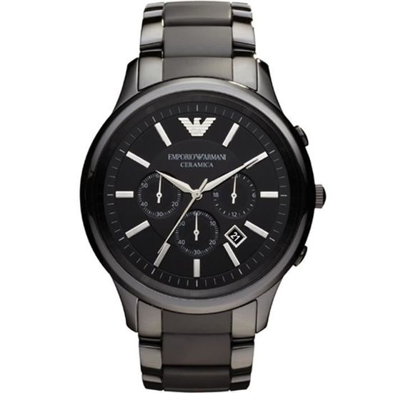 EMPORIO ARMANI Montre chronographe AR1451 - Homme - Noir