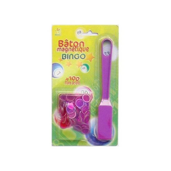 100 Pions Magnétiques Rose + Ramasse-pions - Accessoire Pour Loto, Bingo - Pions 17,4mm - Aimant Puissant
