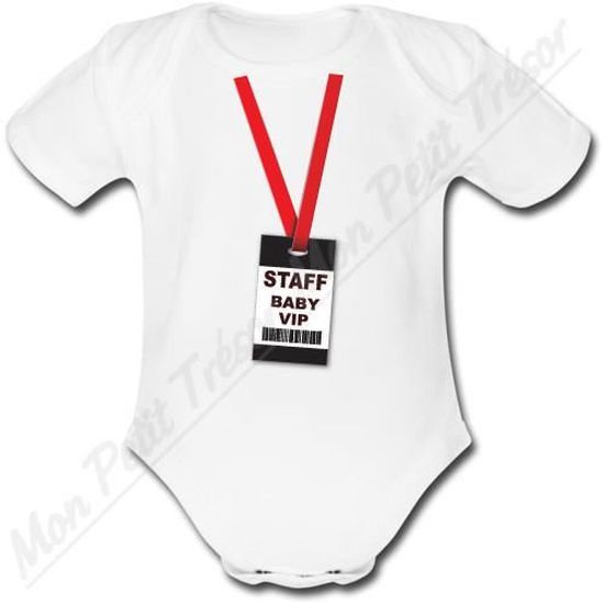 Body Bebe Badge Staff Baby Vip Blanc Cdiscount Pret A Porter