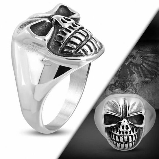 Pin's Super Motard Tête De Mort Ailes - Argenté 20mm - Badge Épinglette Style Rétro