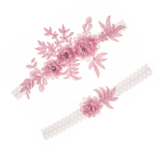 WEBEEDY 2 Jarretières Mariage Dentelle - Accessoire Mariée Élastique Avec Arc