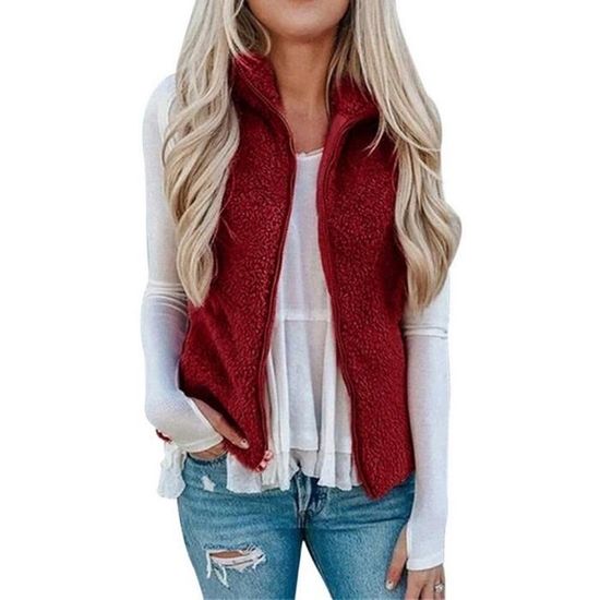 Gilet Femme En Fausse Fourrure Teddy - Chaud, épais, Avec Ou Sans Capuche - Coupe Ample - Style Léopard, Taille Haute - 5
