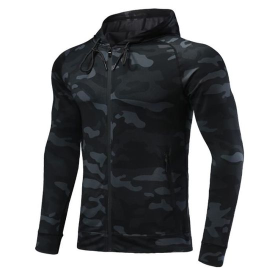 Sweat à Capuche Zippé Homme - Léger, Respirant, Décontracté, Couleur Unie, Poche, Pour Sport Et Quotidien