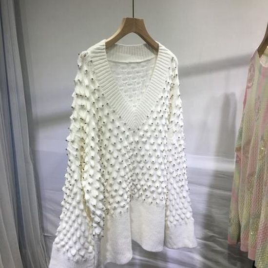Pull Femme Hiver Chaud - Sweater En Tricot à Manches Longues, Couleur Unie, Élégant Et Confortable