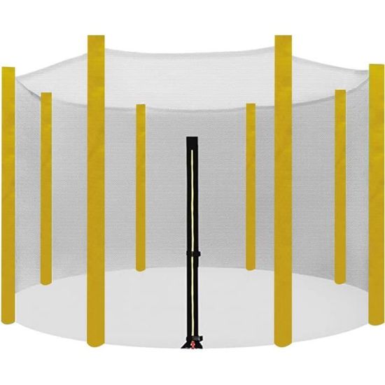 Filet De Sécurité Pour Trampoline 305 Cm – Remplacement 8 Barres, Fermeture Double, Résistant UV, Pour Cadre Rond 10 Pieds