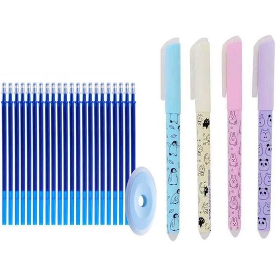 3 Stylos à Bille Effaçables Noël - Père Noël, Renne & Bonhomme, Encre Thermique