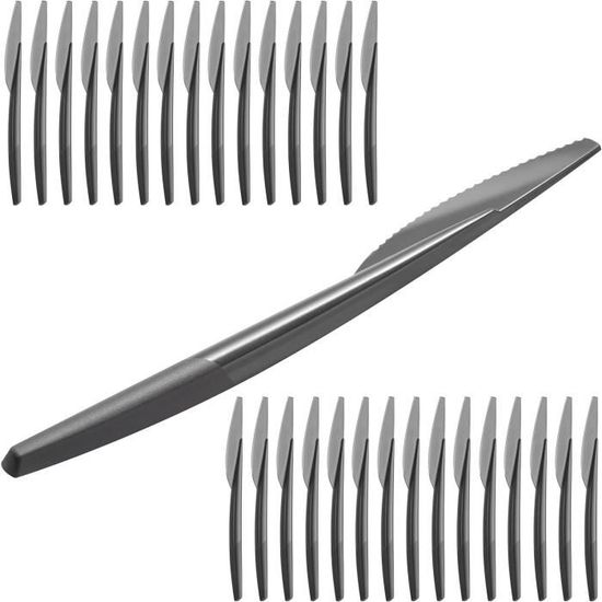 Decorline - Set de Vaisselle en Plastique Réutilisable et Résistant - 120 Pièces/pour 40 Personnes - Cuillères, Fourchettes et Couteaux Résistants, Ensemble de Couverts Glamours - Argent