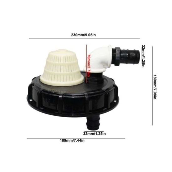 Adaptateur de couvercle de réservoir 2 pièces, couvercle de réservoir