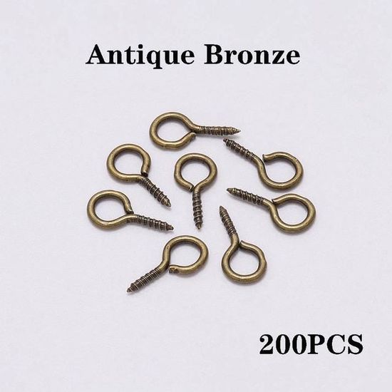 200 Petites épingles à œillets Vissées En Argent - Diamètre 8 Mm - Pour Bijoux Et Artisanat